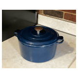 Enamel cast iron dutch oven, 5 qt. made in France