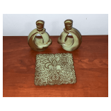 Frankoma No. 305 candle holders, 5 1/2' T