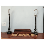 Pair of table lamps, 26' T