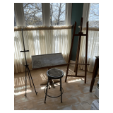 Easels, stool and draftsman's table