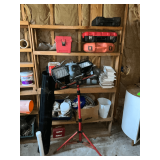 Shelf 47' W x 12' D x 72' T and contents, work light needs bulbs