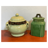 10 1/2' T green cookie jar