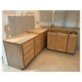 Coch-Seneca unfinished cabinets, 4-drawer cabinet 24' W, 2-door base cabinet 39' W, drawer and door 21' W ,