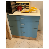 3-drawer wooden cabinet, 36 1/2' W x 25' D x 37' T