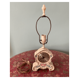 Sessions clock lamp, hand painted, 18 1/2' T