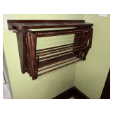 Wooden wall drying rack, 30' W x 16' T.