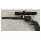 Ruger 44 magnum super Blackhawk 6-shot revolver, 10.5' barrel, Weaver scope mounted on a rail