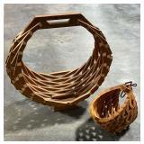 Pair of wooden baskets up to 24" T.