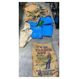 Tarps, burlap bags, etc.