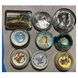 Assortment of patriotic paperweights