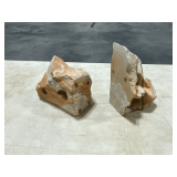 Carved sandstone bookends