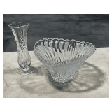 Crystal bowl and vase