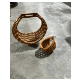 Pair of wooden baskets up to 24" T.