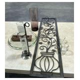 Metal wall mount votive candle holder