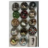 Assortment of sea shells and sea horse paperweights