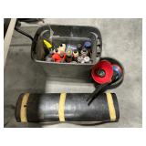 Oil drain pan, funnels, floor mat, wrenches, etc.