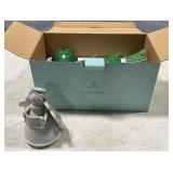 Noel pottery angel and Party Lite Holiday Cheer Stackable Tree