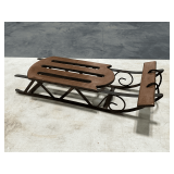 Decorative sled with metal runners