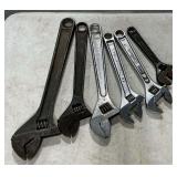 Adjustable wrenches 6" - 12" various brands.