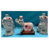 Assortment of whiskey decanters