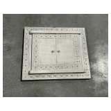 Wall mirror with doors, 18" x 15 1/5".