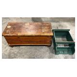 Rolling cedar chest and plate rack