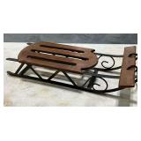Decorative sled with metal runners