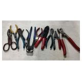 Pliers, wire cutters, side cutters, tin snips, etc.