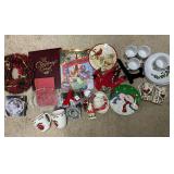 Holiday plates, cups, ornaments