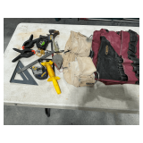 Tool belts, chalk line, tape measurers