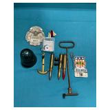 Branding iron, blue insulator, dummy rounds