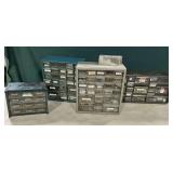 Parts cabinets, hardware, cotter pins, bolts, nails, washers