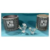 2 Swarovski lead crystal figurines