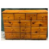 13-drawer dresser, 48" L x 15" D x 33" T