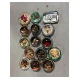 Assortment of flowers, plants and insects paperweights
