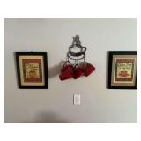 Framed coffee artwork,16' x 13',  coffee mugs