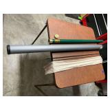 308-46 rod caddy, R.L. Winston Rod Co. metal caddy with 2 pieces of a fly rod