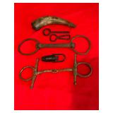 Powder horn, Coca Cola bottle opener,