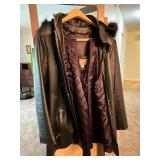 Croft & Barrow ladies size M leather coat with zip out lining