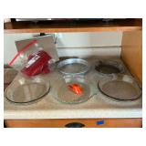 Anchor Hocking and Pyrex pie plates, metal pie plate