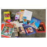 School supplies, pencils, pens, playing cards
