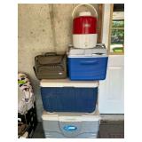 Coleman and Igloo coolers, can coolers, etc.