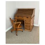 Lammert Furn. Co. St, Louis, MO S-curved roll top desk, 31 1/2' D x 42' W x 48' T