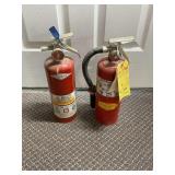 Pair of fire extinguishers