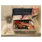 Large assortment of cookie cutters, Wilton cake decorating tip set