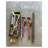 (2) 18' pipe wrenches, cheater bar, etc.