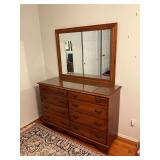 8-drawer dresser with mirror, glass top