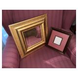 Framed mirror and framed heart art