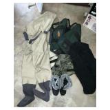 Orvis waders large short, snow boots size 8