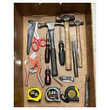 Hammers, hose cutters, screw drivers